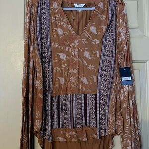 Bohemian Mustard Yellow Patterned Blouse